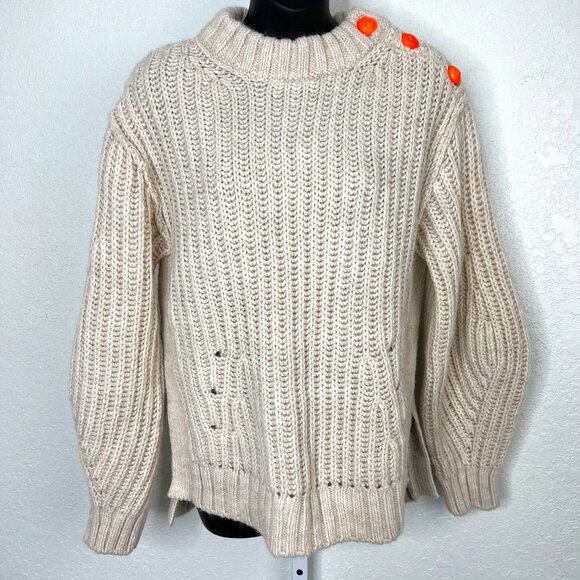 Zadig & Voltaire Marlon Awa Alpaca Blend Cream Sweater - Picture 2 of 16